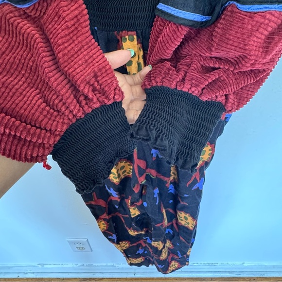 Jeanne Marc Vintage 80’s Luxury Colorful Floral Corduroy Long Sleeve Jumpsuit S - Picture 14 of 15